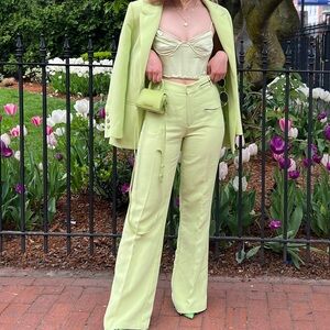 Zara Green High-Waisted Pantsuit